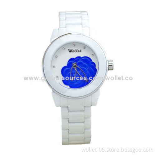 Fashionable Ceramic Watch, Can Engrave on Customer Logo, OEM and ODM Orders Welcomed